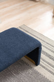 New Boucle Fabric Loveseat Ottoman Footstool Bedroom Bench Shoe Bench With Gold Metal Legs,Dark Blue