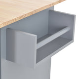 Rolling Mobile Kitchen Island with Solid Wood Top and Locking Wheels
