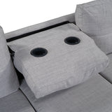 Light Grey Sectional Sofa with Ottoman