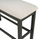 Rustic Wood 4-Piece Counter Height Dining Table Set with Storage Shelves and Drawer