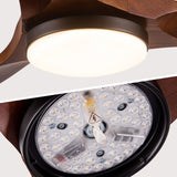 52 In.Intergrated LED Ceiling Fan Lighting with Solid Wood Blade