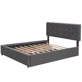 Queen Upholstered Platform Bed with 2 Drawers