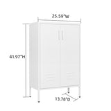 Suitable for steel storage cabinets in living rooms, kitchens, and bedrooms, 2 door miscellaneous storage cabinet, garage tool storage cabinet, and office file cabinet，2 movable partitions