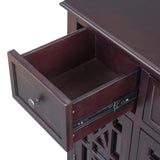 U-style Wood 35.4" Storage Cabinet with 3 Doors, 3 Drawers and Interior Shelf, Entryway Kitchen Dining Room