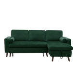 88" Reversible Pull out Sleeper Sectional Storage Sofa Bed,Corner sofa-bed with Storage Chaise Left/Right Handed Chaise