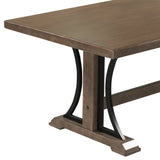 Retro Style Dining Table 78” Wood Rectangular Table, Seats up to 8