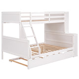 Twin over Full Bunk Bed with Trundle and Shelves