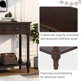 Console Table Traditional Design with Two Drawers and Bottom Shelf