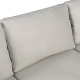 Orisfur. Mid-Century Sectional Corner Sofa L-shape Couch with Scroll Arms & Rivet Ornament for Large Space Dorm Apartment