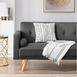 Dark Grey Double Corner Folding Sofa Bed, Two Throw Pillows