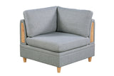 Light Grey Sectional with 2 Ottomans