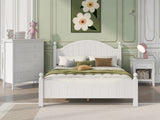 3 Pieces Traditional Concise Style White Bedroom Sets, Nightstand+Chest+Full Bed