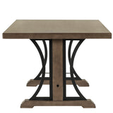 Retro Style Dining Table 78” Wood Rectangular Table, Seats up to 8