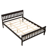 Sleigh Queen Size Wood Platform Bed  for Espresso color