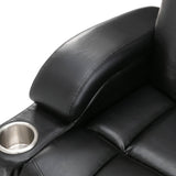 Power Motion Recliner with USB Charge Port and Cup Holder -PU Lounge chair for Living Room,Black(Old Sku:PP194010BAA）