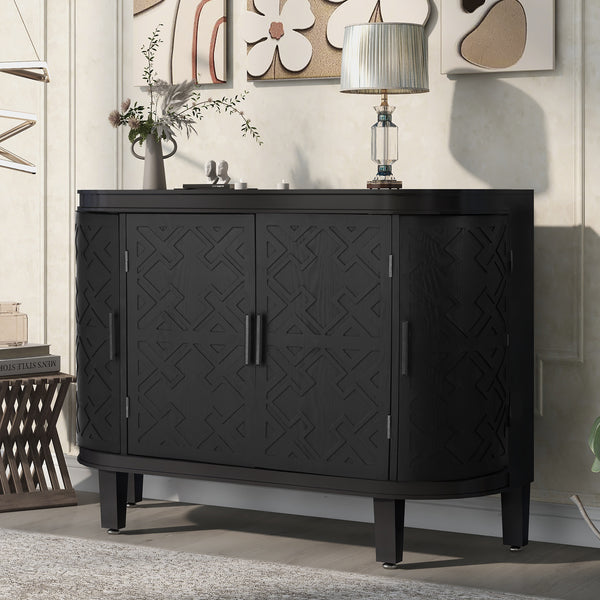 Cabinet with Antique Pattern Doors for Hallway, Entryway, Living Room, Bedroom