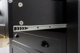 DRAWER DRESSER CABINET，BAR CABINET, storge cabinet, lockers, retro shell-shaped handle, can be placed in the living room, bedroom, dining room,black