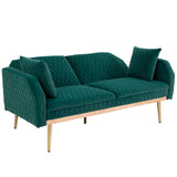 COOLMORE  Velvet  Sofa , Accent sofa .loveseat sofa with rose gold metal feet  and  Teal  Velvet
