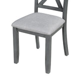 6-Piece Family Dining Room Set Solid Wood Space Saving Foldable Table and 4 Chairs with Bench for Dining Room