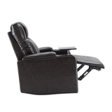Power Motion Recliner with USB Charging Port and Hidden Arm Storage 2 Convenient Cup Holders Design and 360° Swivel Tray Table,Black（旧PP198292AAB）