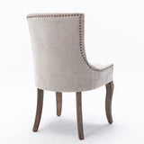 Ultra Side Dining Chair with solid wood legs Beige