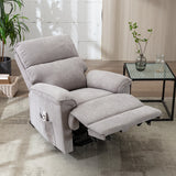 Power Lift Chair with Massage and Heating Function Soft Fabric Upholstery Recliner for Living Room,Light Gray