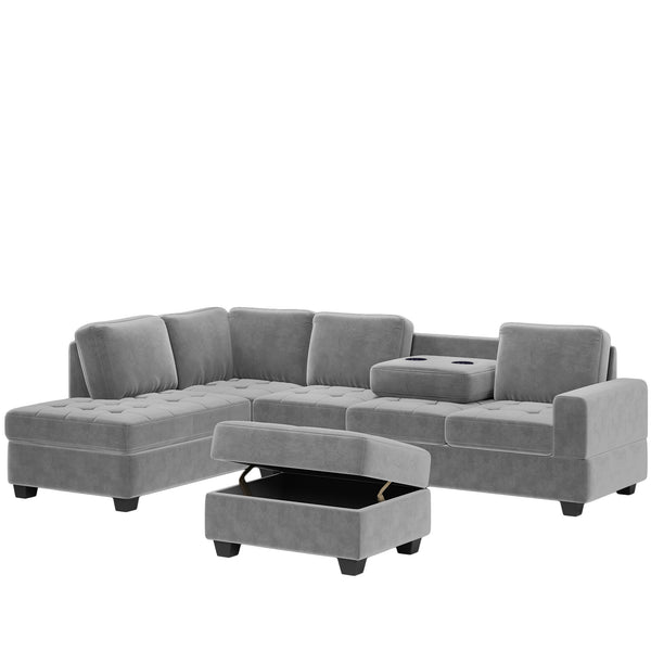 Modern Sectional Sofa with Reversible Chaise