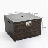 Outdoor Gas Fire Pit  Square Fire Pit Table with Propane Tank Cover
