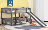 Grey Bunk Bed with Slide