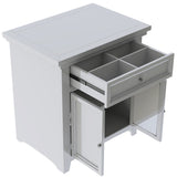 Modern Nightstand with Slide Drawer and Flip Cabinet，Gray
