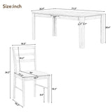 7-Piece Wooden Dining Table Set - Extendable Table with 12” Leaf and 2 Drawers, 6 Dining Chairs with Soft Cushion