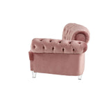 Pink Sectional Sofa w/7 Pillows, Pink Velvet
