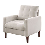 [Video] Welike Modern Fabric Single Sofa Chair, Living room chair, Comfortable Armchair with Solid Wood Legs, Tufted Chair for Reading or Lounging