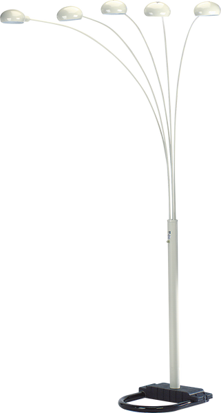 84"H WHITE 5-HEAD CAP STYLE FLOOR LAMP (1PC/CTN) (2.24/33.97)