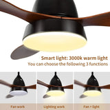ANKEE Ceiling Fans, 52’’ Ceiling Fan with LED Frosted Light and Remote Control, Brushed Nickel Finish Blades