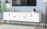U-Can Modern TV Stand with 5 Champagne Legs - Durable, Stylish and Spacious，TVS Up to 75''