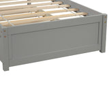 Twin size Platform Bed Wood Bed Frame with Trundle, Grey