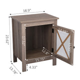 Set of 2 Nightstand, Bedside Furniture with X-Shaped Door