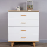 Modern Design Wooden  Dresser Bedroom Storage Drawer Organizer Closet Hallway Storage Cabinet with 4 Drawers, Wood Dresser Chest Accent Cabinet for Living Room Bedroom
