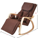 Full massage function-Air pressure-Comfortable Relax Rocking Chair, Lounge Chair Relax Chair with Cotton Fabric Cushion Brown