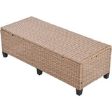 5-Piece Outdoor Patio Rattan Sofa Set, Sectional PE Wicker L-Shaped Garden Furniture Set with 2 Extendable Side Tables, Dining Table and Washable Covers for Backyard, Poolside, Indoor