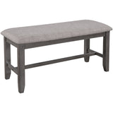 6-Piece Kitchen Dining Table Set Wooden Rectangular Dining Table, 4 Fabric Chairs and Bench Family Furniture (Grey)