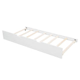 Full size Daybed with Twin size Trundle, Wood Slat Support, White