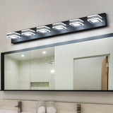 LED Modern Black Vanity Lights, 6-Lights Acrylic Matte Black Bathroom Vanity Lights Over Mirror