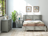 Grey Solid Wood 3 Pieces Full Size Bedroom Set