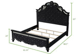 King 6 Pc Tufted Upholstery Bedroom set made with Wood in Black