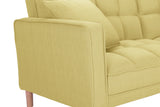 FUTON SLEEPER SOFA WITH 2 PILLOWS YELLOW FABRIC（same as W223S00033、W223S00584、W223S00993）
