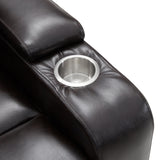 Power Motion Recliner with USB Charging Port and Hidden Arm Storage 2 Convenient Cup Holders Design and 360° Swivel Tray Table,Black（旧PP198292AAB）