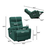 Liyasi Electric Power Lift Recliner Chair Sofa with Massage and Heat for Elderly, 3 Positions, 2 Side Pockets and Cup Holders, USB Ports, High-end quality fabric