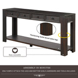 Entryway Hallway Table with Storage Drawers and Bottom Shelf